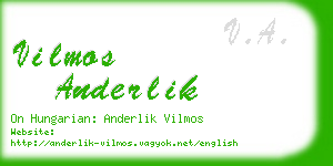 vilmos anderlik business card